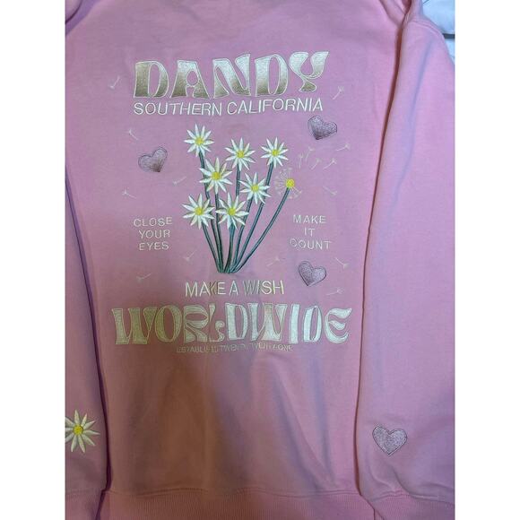 NWT Dandy “Make a Wish” Pink Graphic Sweatshirt / Oversized Crewneck XL - Picture 6 of 7